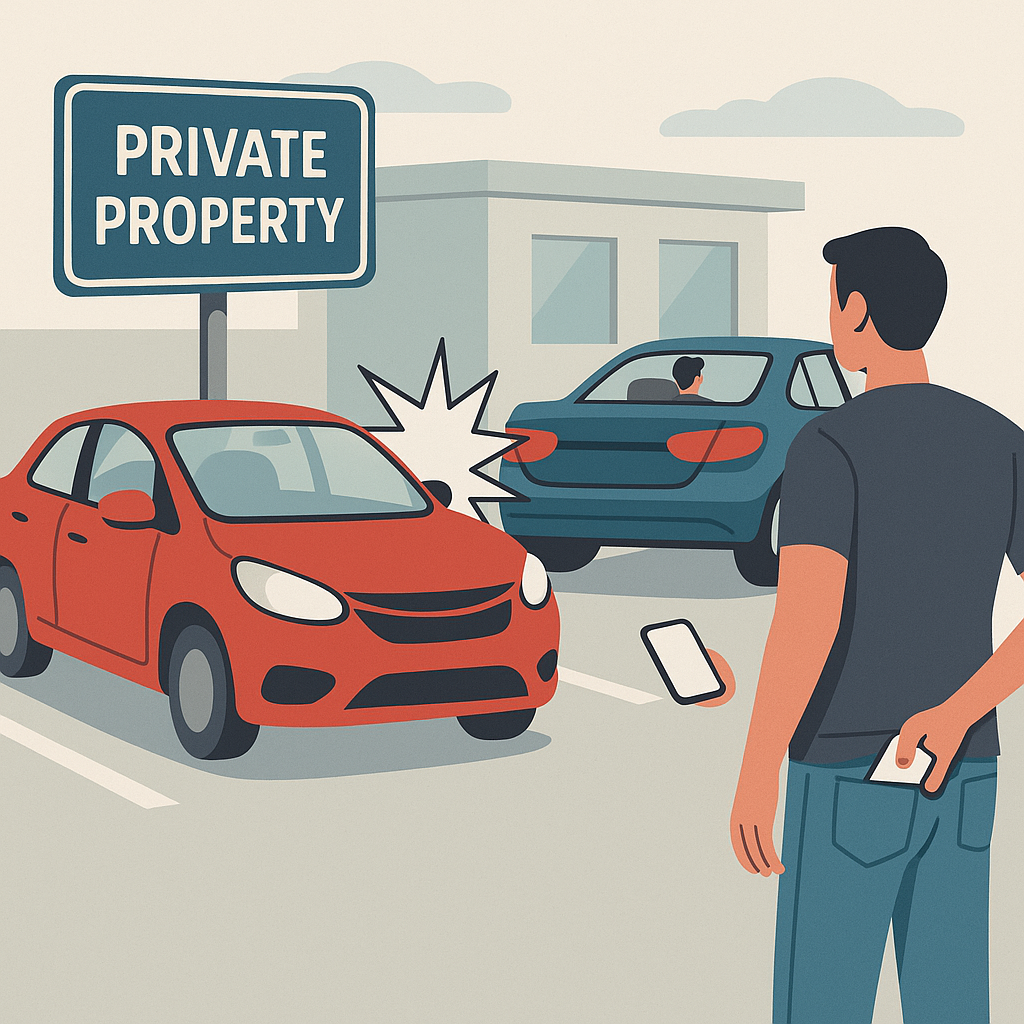 hit-and-run on private property in Utah